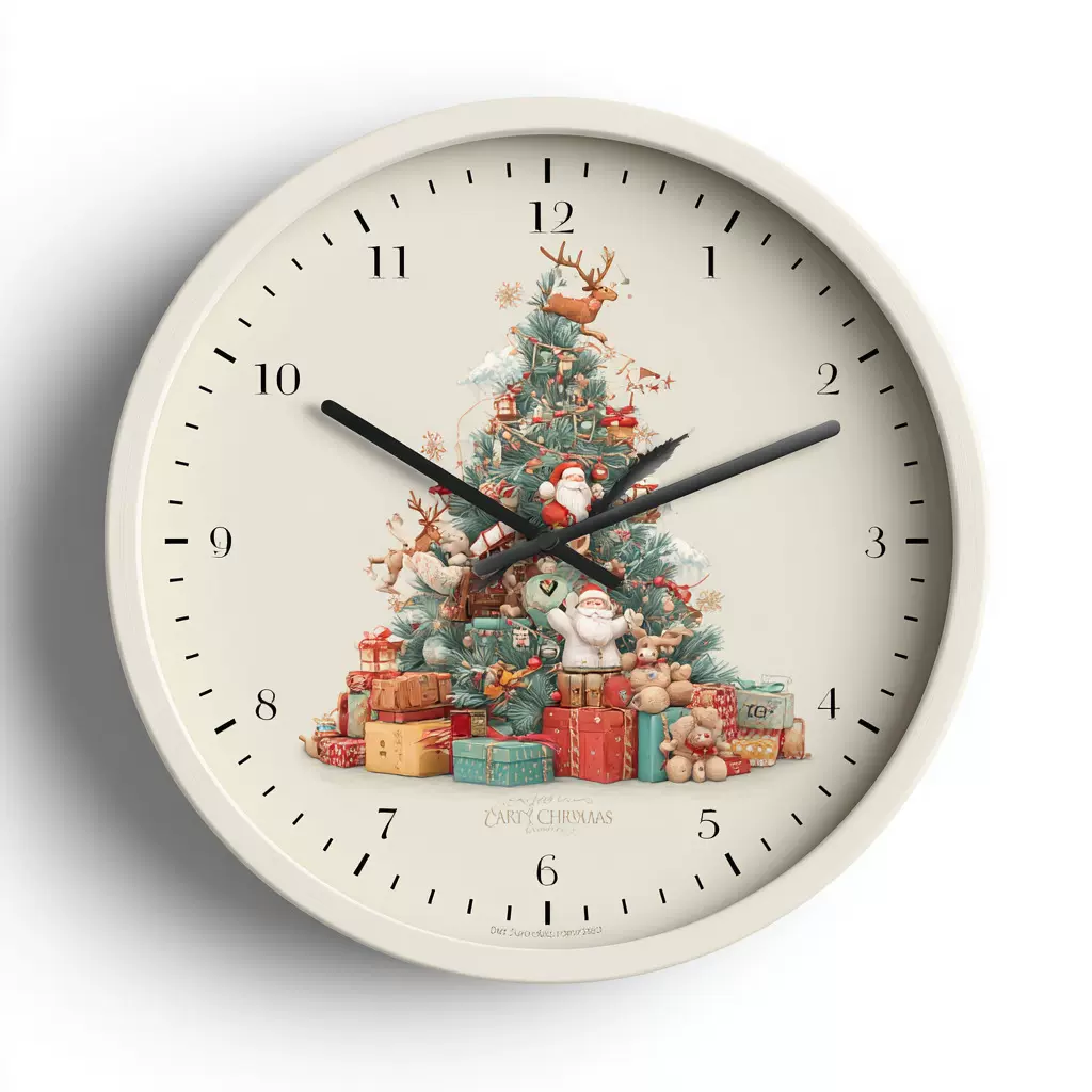 现代北欧简约圣诞节麋鹿家用时尚挂钟创意客厅挂钟石英钟客厅现代