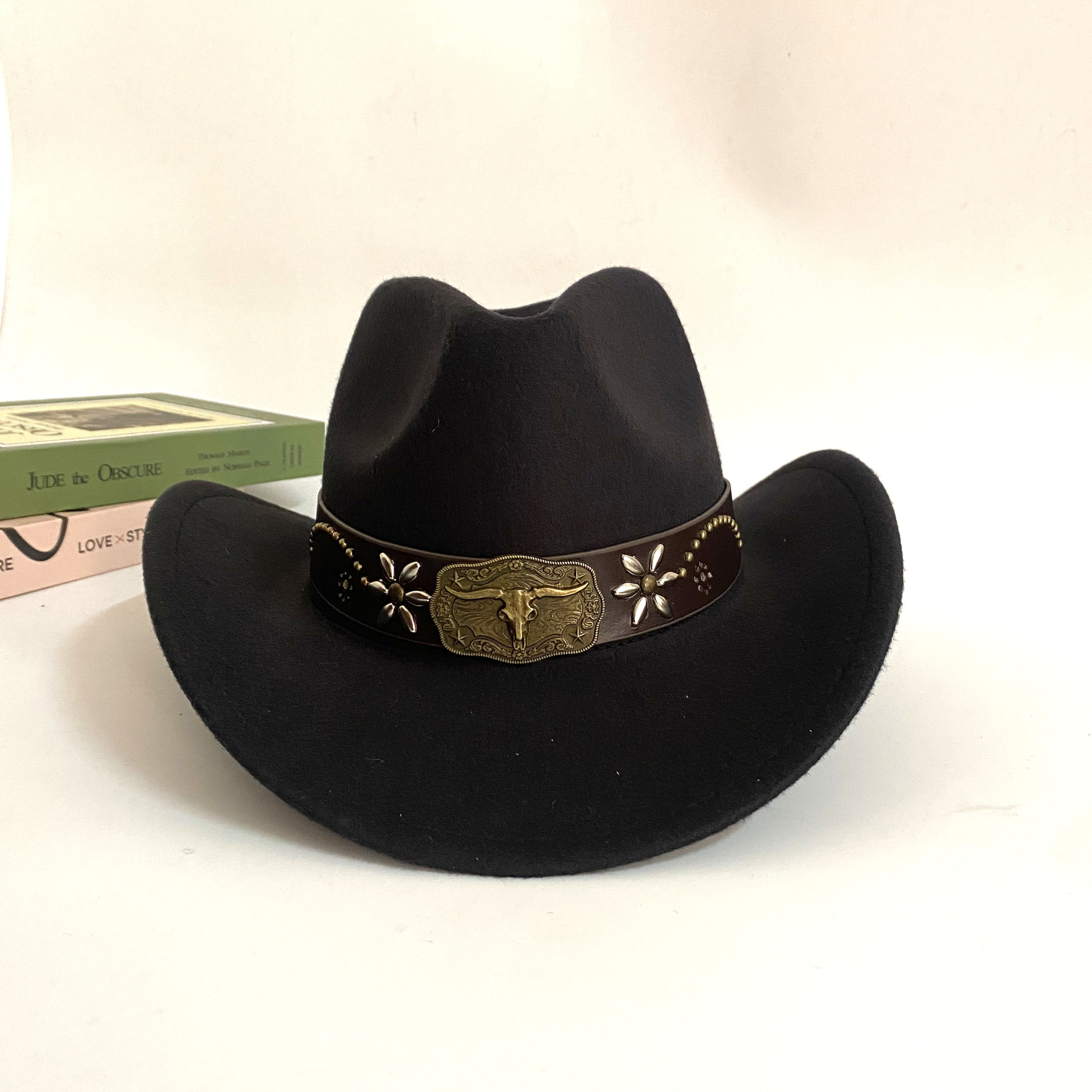 Amazon Cross-border Hot Selling Cowboy Hat Men's and Women's Hat Western Cowboy Hat Tow Belt Hat Riding Hat