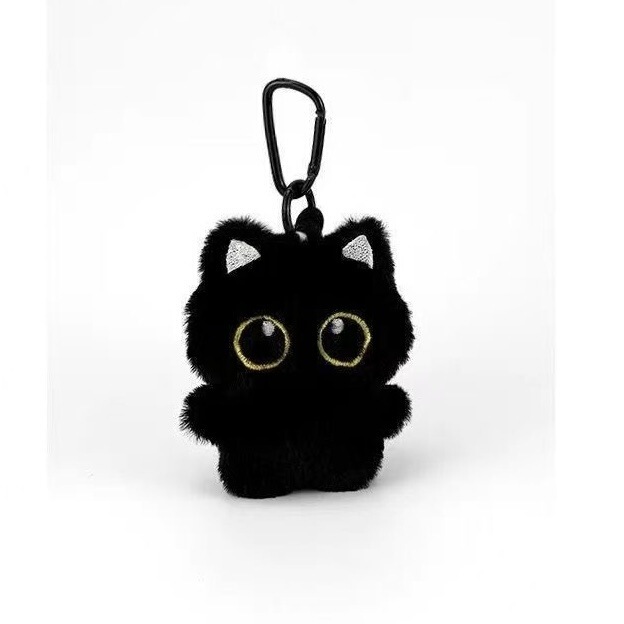 超かわいい小さな黒猫のペンダント、パーソナライズされたかわいいぬいぐるみ、手織りのストラップ、親友へのマルチカラーギフト|undefined
