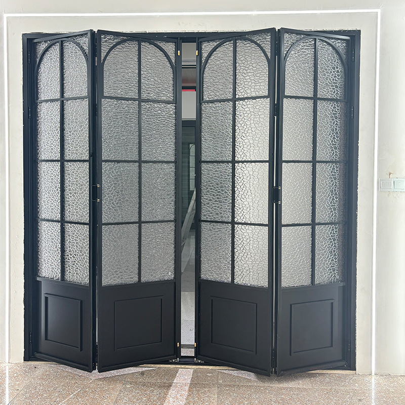 Folding Door Sliding Door French Glass Retro Changhong Toilet Bathroom Kitchen Balcony Glass Door Sliding Door