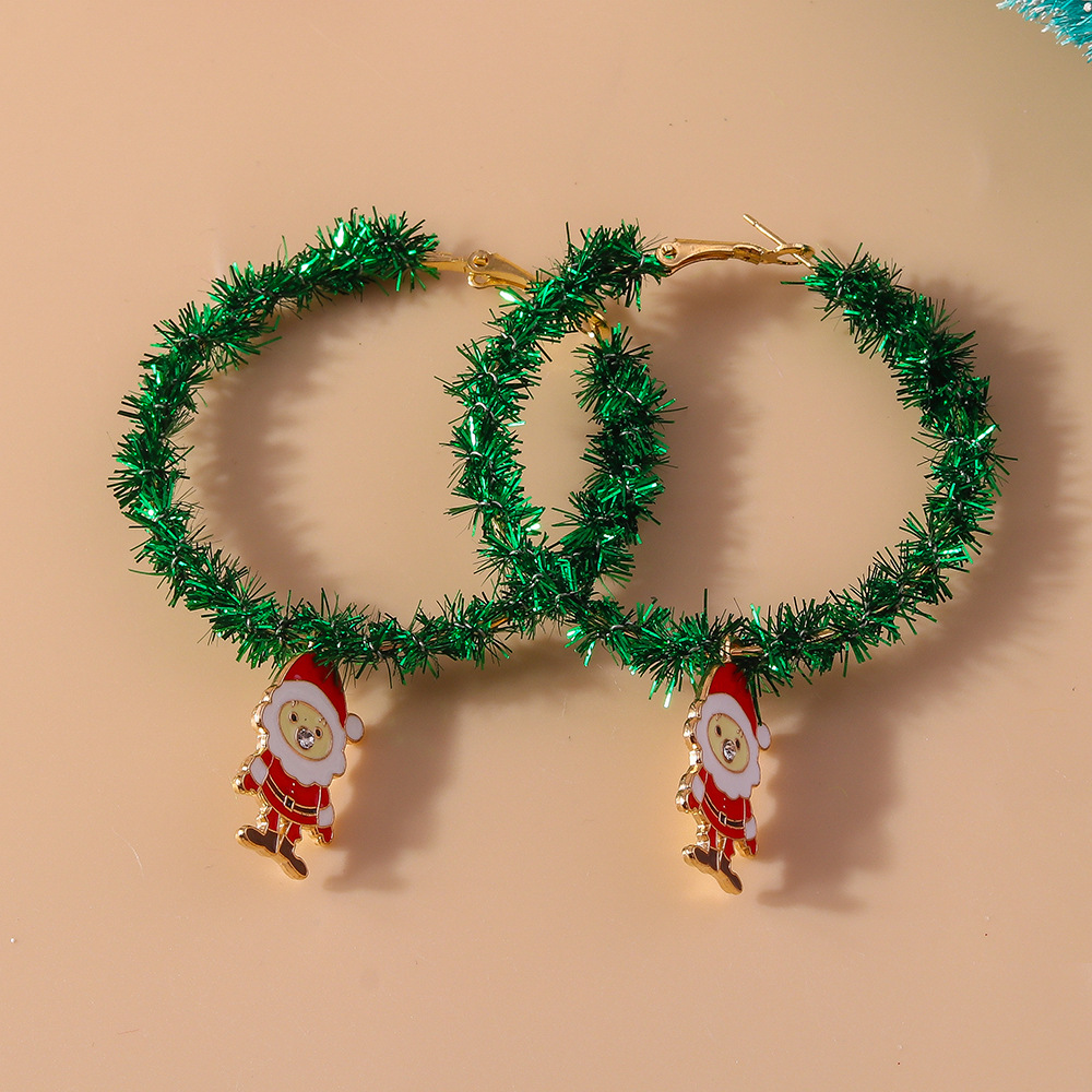 13g Weight Alloy Ear Needle Material Earrings Classification 1 Pair Quantity Holiday, Festival Occasion Plastic Material Christmas Festival Christmas Tree, Santa Claus Pattern Women's Gender Cute, Classic Style Style 1 Pair Christmas Cute Classic Style Christmas Tree Santa Claus Plastic Earrings 31