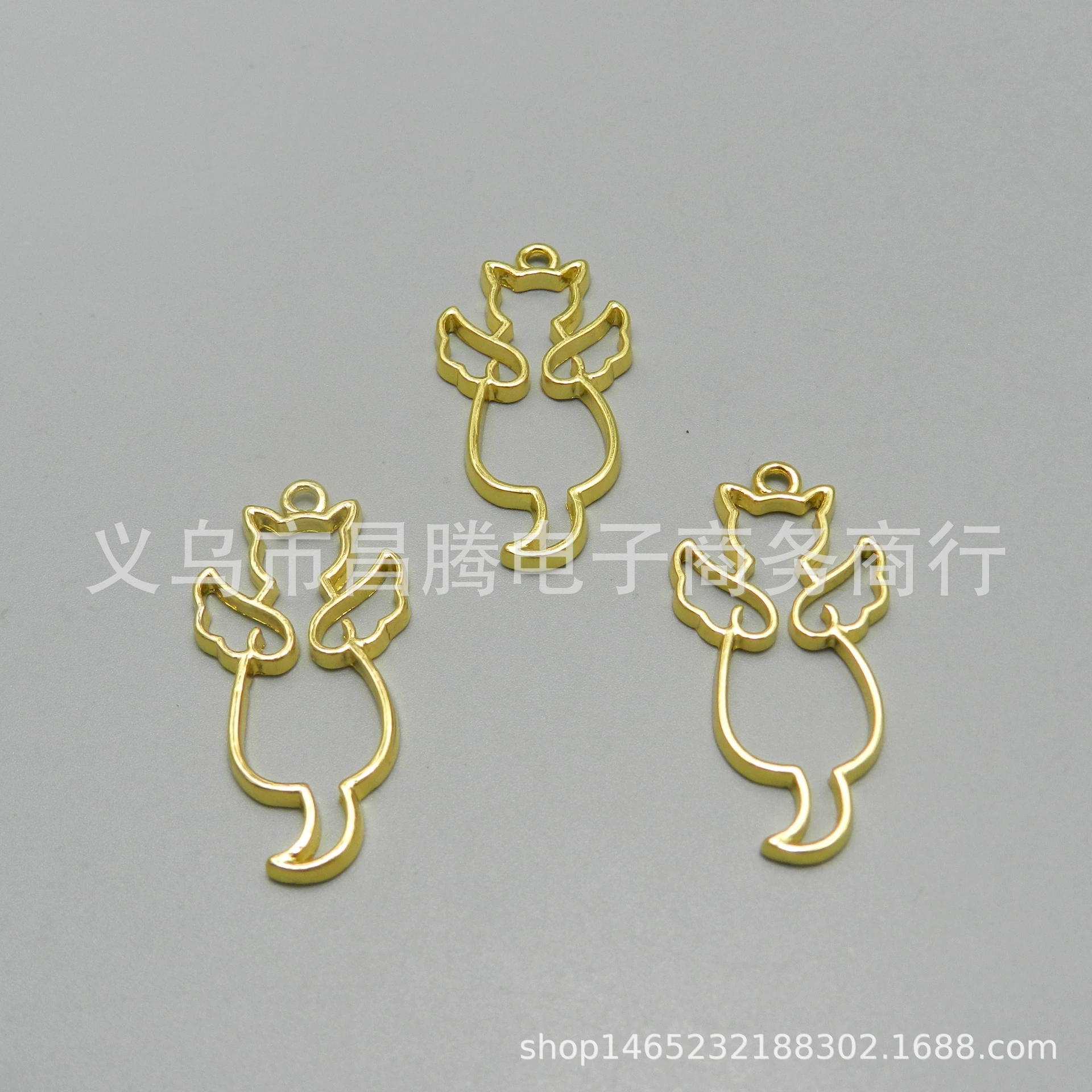 Сохраняющий цвет котенок с крыльями УФ Кристалл эпоксидная окантовка кошка сплав рамка DIY ювелирные аксессуары материалы ручной работы