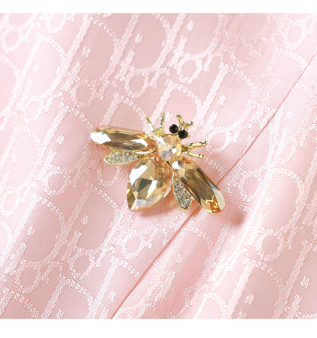 Đầm ngắn tay thắt eo jacquard kiểu dáng thanh lịch mùa hè — màu hồng chi tiết 25