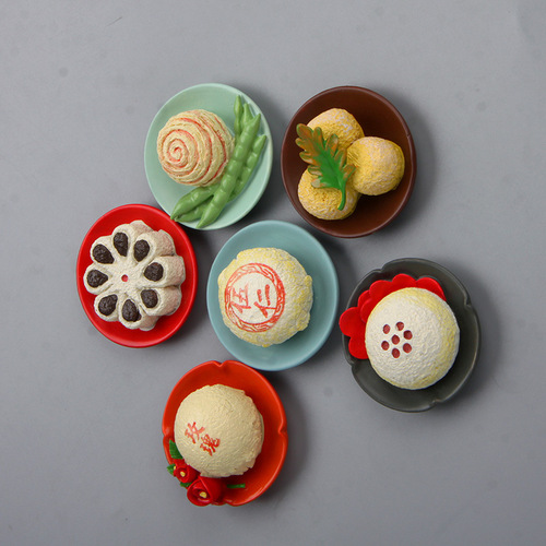 Traditional gourmet series pastries, snack cakes, creative classic refrigerator magnets, Korean version appetizing figure magnets