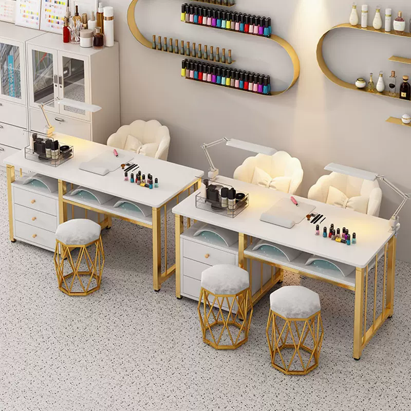 美甲桌2025新款美甲桌椅套装美甲桌椅轻奢高级感奶油风美甲桌子