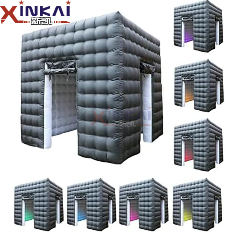 直销婚礼派对充气立方体帐篷带灯充气便携式照相亭摄影证件照拍照