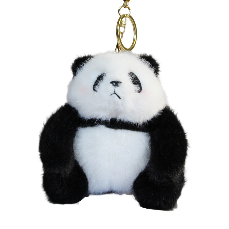 新パンダ小物飾り花柄ぬいぐるみ人形バックパック飾り車キーホルダー成都基地同型卸売