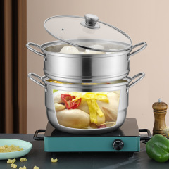 Stainless steel double-layer triple-layer steamer multi-purpose steamer large capacity bank insurance kitchenware New Year red gift pot