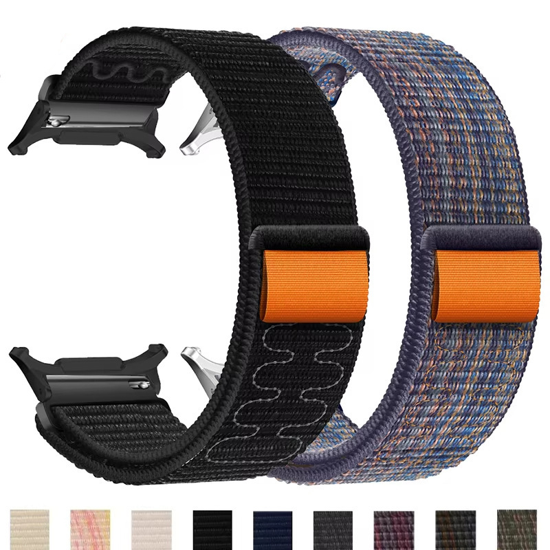 For Samsung Watch Galaxywatch Ultra Nylon Watch Band Loop Nylon Braided Sport Strap