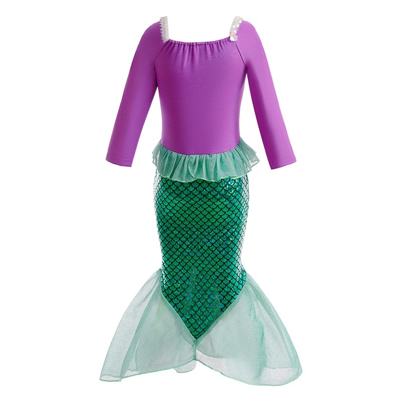 De la muchacha sirena arier princesa vestido de los niños escala pescado cola pescado Delgado bola falda del partido comercio exterior