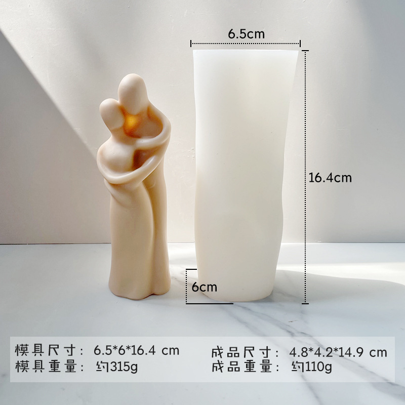 Retrato aromaterapia vela molde de silicona Madre y niño abrazo amante abrazo humano hecho a mano jabón en stock
