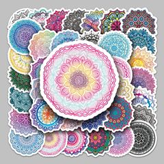 50 Mandala Doodle Sticker Phone Computer Water Cup Decorative Sticker Gukka Notebook Waterproof Creative Doodle
