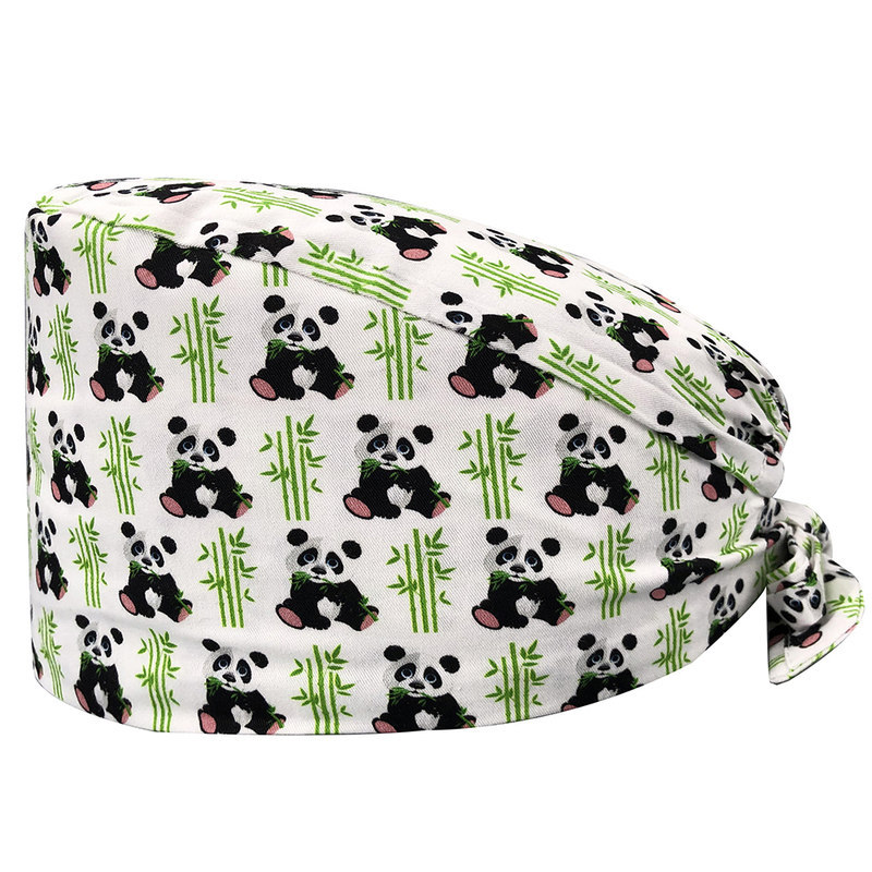 El algodón puro de las mujeres impresas europeas y americanas del sombrero de la enfermera de ICU con la toalla del sudor gorra quirúrgica del comercio exterior tapa de la cabeza del bolso entrega transfronteriza