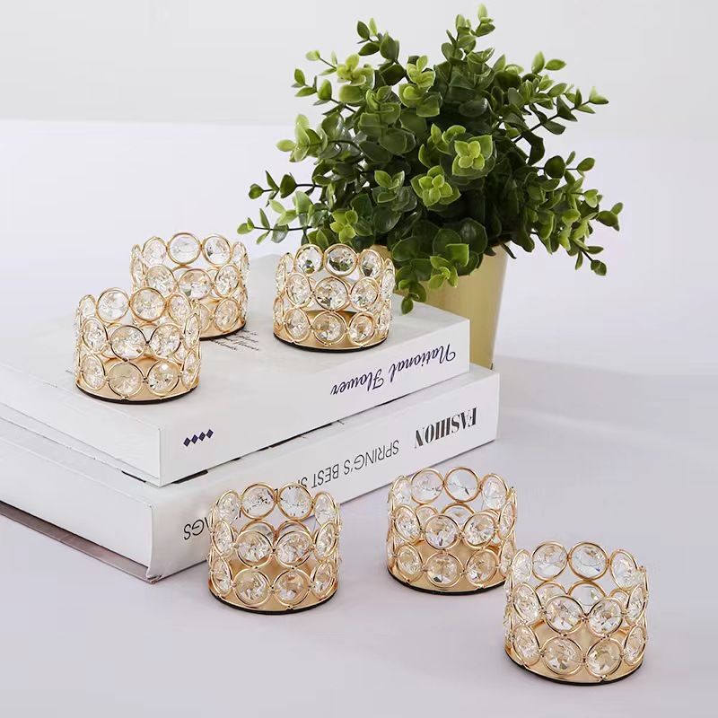 Portavelas decorativo con cuentas de cristal, vela aromática para bodas y eventos, decoración ambiental