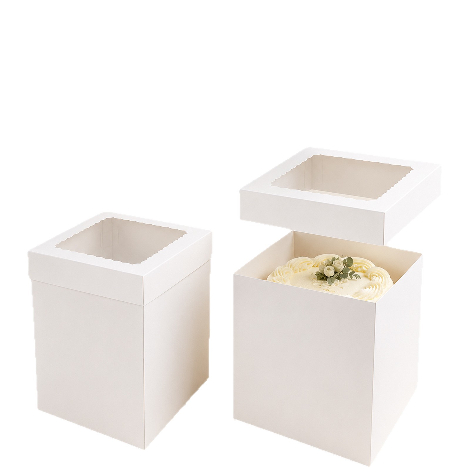 141412 Caja de papel con tapa corrugada, ventana abierta, caja de pastel transparente, caja de embalaje para hornear pan, caja de cake image 6