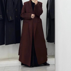 【アンコラ赤プラスタイプ】両面カシミヤコート女性秋冬新作膝高级感韩系コート