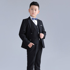 2023 Boy's Dress Fat Boy Plus Fat Enlarged Solid Color Gentleman Suit Suit Flower Girl Wedding Host Performance Costume