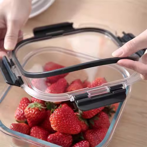 cubierta de fijación de alta borosilicona vidrio almuerzo horno de microondas calentamiento de oficina almuerzo caja de preservación de calor refrigerador caja de preservación