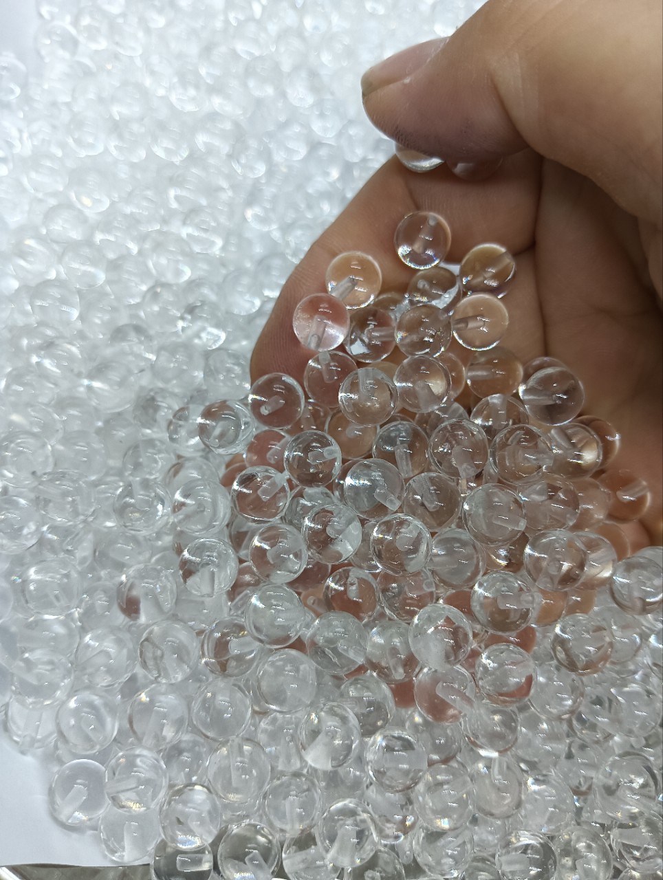 仿水晶玻璃半孔K9玻璃白色裸石吊坠配件