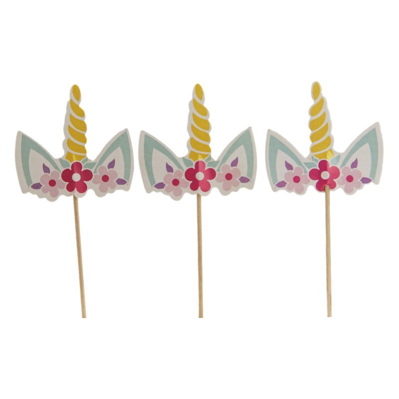 Birthday Cake unicorn Card Cake Decoration Plugin unicorn Baking Card 24 Pack