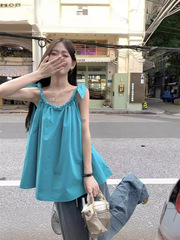 アマゾン欧米の国境を越えた対外貿易の起爆金は中長のストラップのベストの女性の夏の外でゆったりした袖なしの上着を着ます。