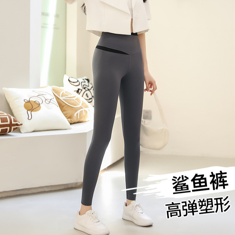 春夏长裤鲨鱼裤女外穿高腰七分紧身提臀裤五分弹力收腹打底裤