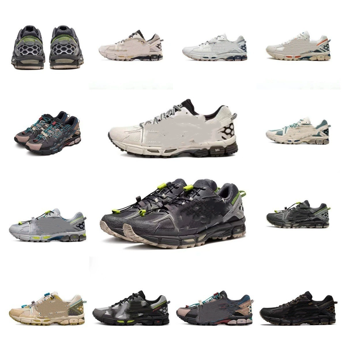 Оптовая продажа повседневных кроссовок Putian Foreign Trade K8: амортизирующие, нескользящие, с эффектом отскока, легкие, для мужчин и женщин, цвета черный и серебристый.