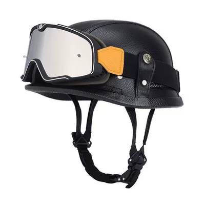 Motosiklet dəbilqələri – Soldier-Style Steel Helmet, Leather Helmet