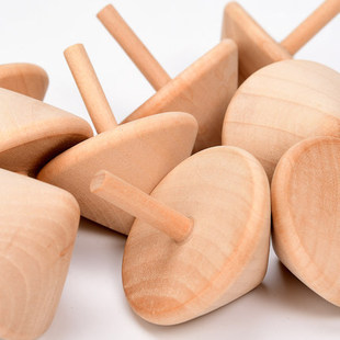 Wooden Gyro Rotating Hand Rotating Small Gyro Manual Kindergarten Boy Children's Toy Traditional Nostalgia Wooden Log