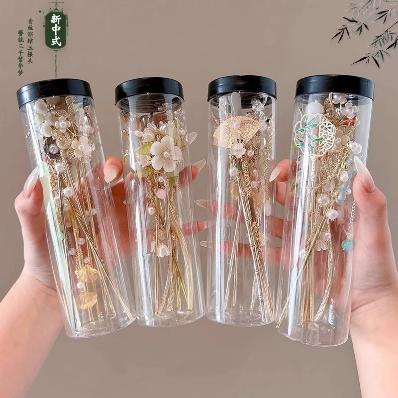 Китайская застежка для волос с кисточками, универсальная Hanfu, зажим для волос, цветочная, стиль высокого качества, яркий запоминающийся стиль