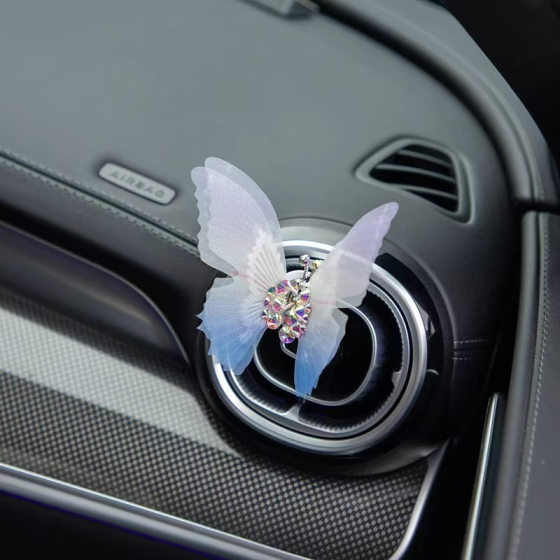 Car ornaments moving point drill butterfly car center console air outlet aromatherapy creative car healing decoration