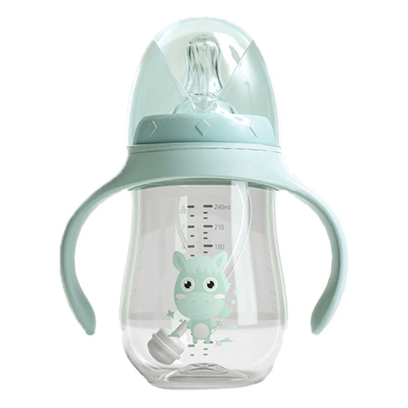 Детские Бутылочки для новорожденных двойного назначения, детские соломенные чашки, ширококалиберный костюм, детские товары, трансграничные оптовые производители