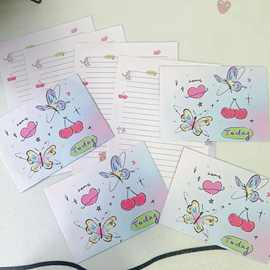 蝴蝶小熊信封信纸仪式感ins风高颜值整套手写浪漫创意祝福礼物