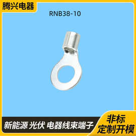 RNB38-10圆形裸端子 紫铜镀锡冷压接线端子 O型线耳铜鼻子可定制