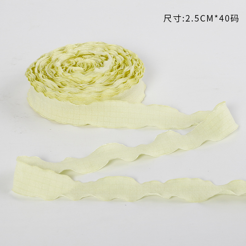 Nueva ola cinta plisada espina de pescado cinturón de hilo de oreja flor tienda de flores embalaje cinta pastel hornear cinturón de tela floral