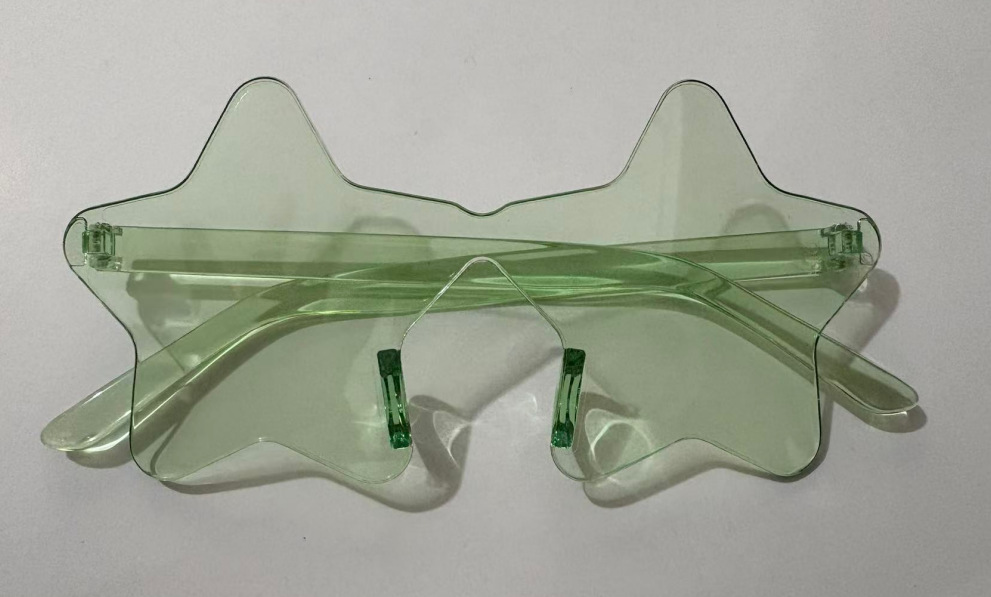 Nueva personalidad de color caramelo sin marco gafas de sol de estrellas fiesta extraña gafas de sol de pentagrama image 11