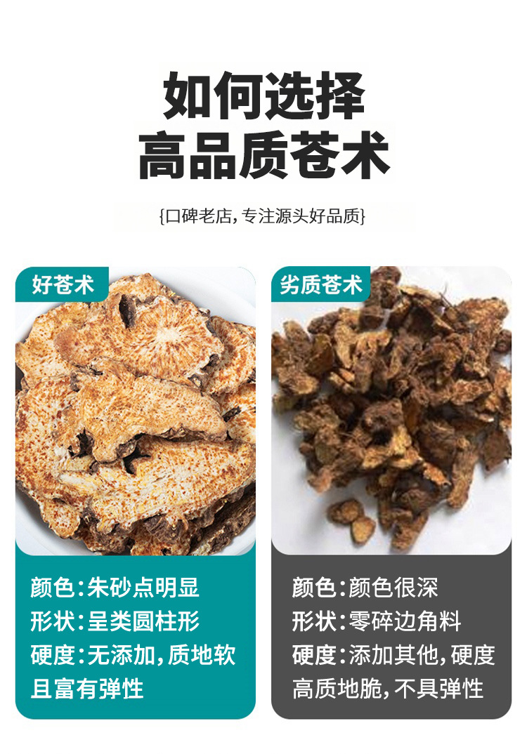 Stir-Fried Atractylodes Rhizome Cang Zhu 250g Dried TCM Herb for Decoction and Tea quality and texture