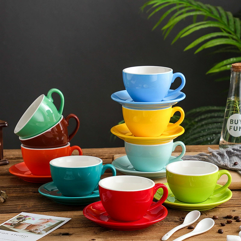 Ceramic coffee cup 220ml European -style small luxury Kabuccino Kara Flower Cup Sites Concentrated Cup Latte Cup