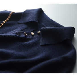 娃娃领冰丝短袖针织上衣女夏季2025年新款半中袖打底衫翻领t恤薄