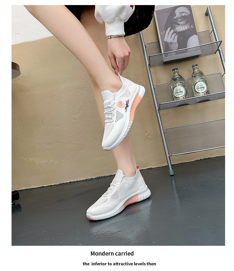 INS Version coréenne de chaussures tissées volantes pour femmes, chaussures de sport respirantes pour étudiantes, Fitness, course à pied, loisirs de rue, nouvelle collection été 2023_voghion.com