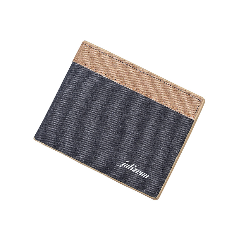 Nueva cartera de lona para hombres, cartera de denim corta para hombres, cartera corta para hombres, bolso de tarjetas dobles