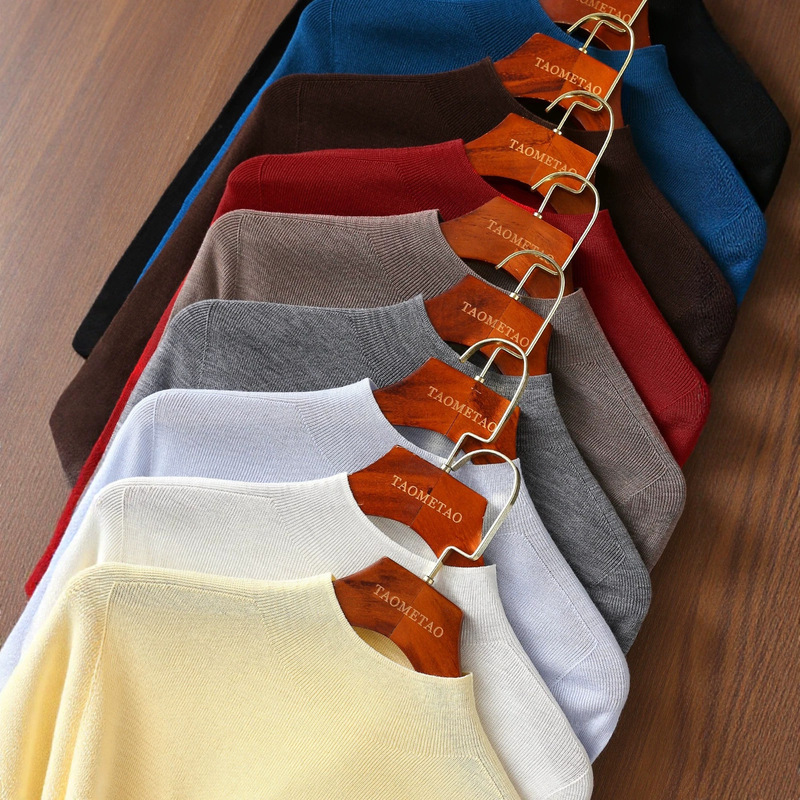 Seamless, ultra-fine Merino wool yarn, half-high collar, one-shoulder design, slim-fit knit sweater for autumn Seamless, ultra-fine Merino wool yarn, half-high collar, one-shoulder design, slim-fit knit sweater for autumn