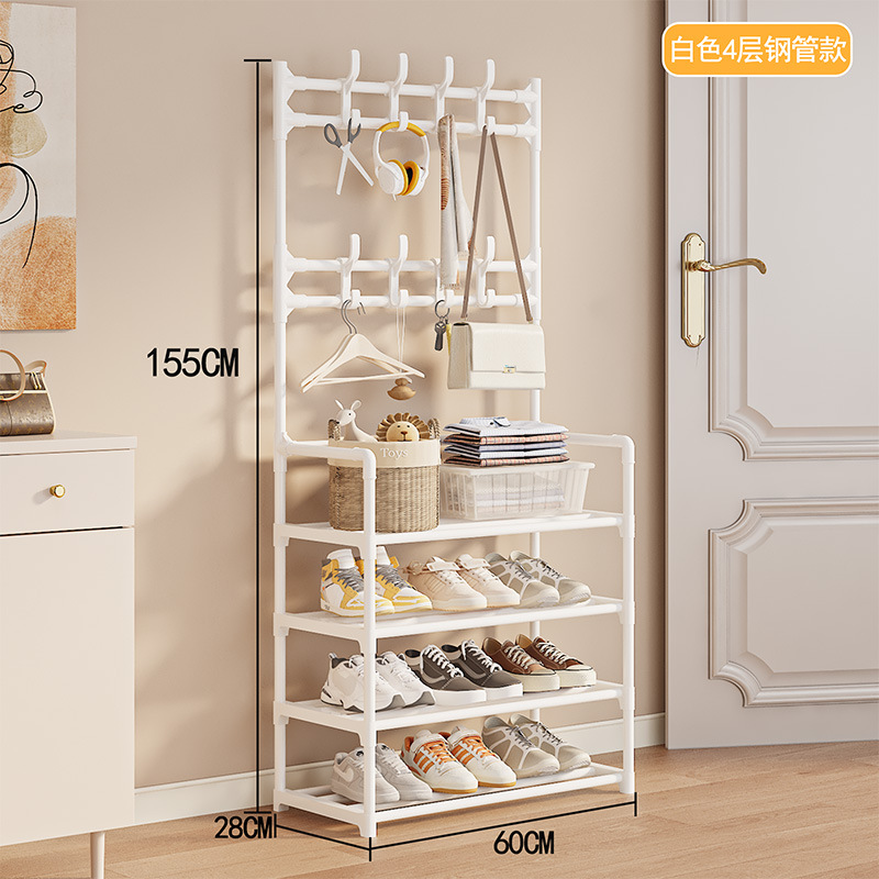 스틸 튜브 신발 및 모자 걸이 - 4겹 60 흰색