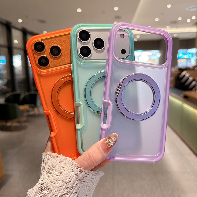 Nuevos productos de explosión transfronteriza adecuados para iPhone17PM 360 soporte grueso de caso de teléfono móvil, piel de caso de teléfono a prueba de caídas