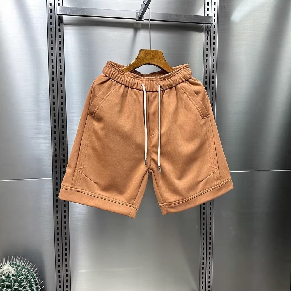 Herren-Freizeitshorts in Unifarben, neuer Sommerstil, gerades Bein, sportliche Fünf-Punkt-Hose, trendige und vielseitige Strandbekleidung_voghion.com