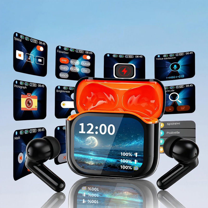 Auriculares Bluetooth inalámbricos con pantalla a color