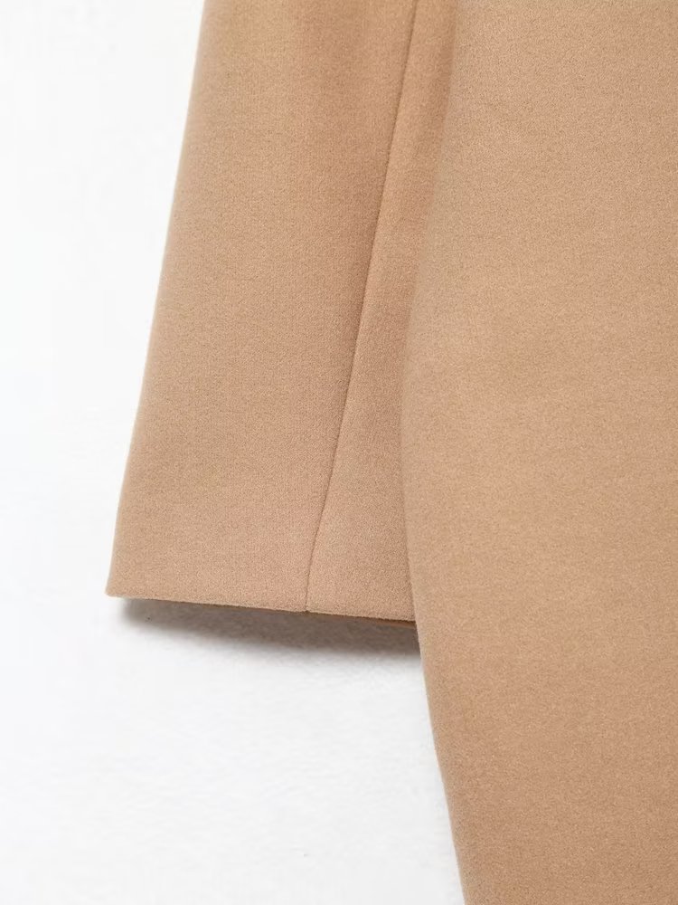 Women Autumn Winter Thick Long Coats Vintage V Neck Long Sleeve Pockets Jackets Fashion 2023 Elegant Female Coats_voghion.com