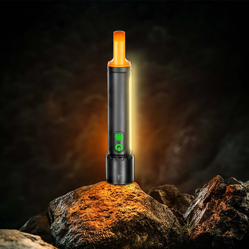 跨境白激光LED强光手电筒COB侧灯伸缩户外应急远射变焦手电探照灯|undefined
