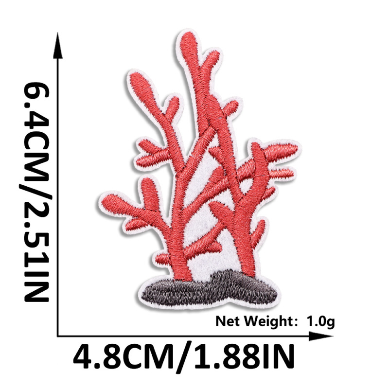 刺绣布贴海洋生物补丁贴海豚海草贝壳绣花章Patch服装帽子包装饰|undefined
