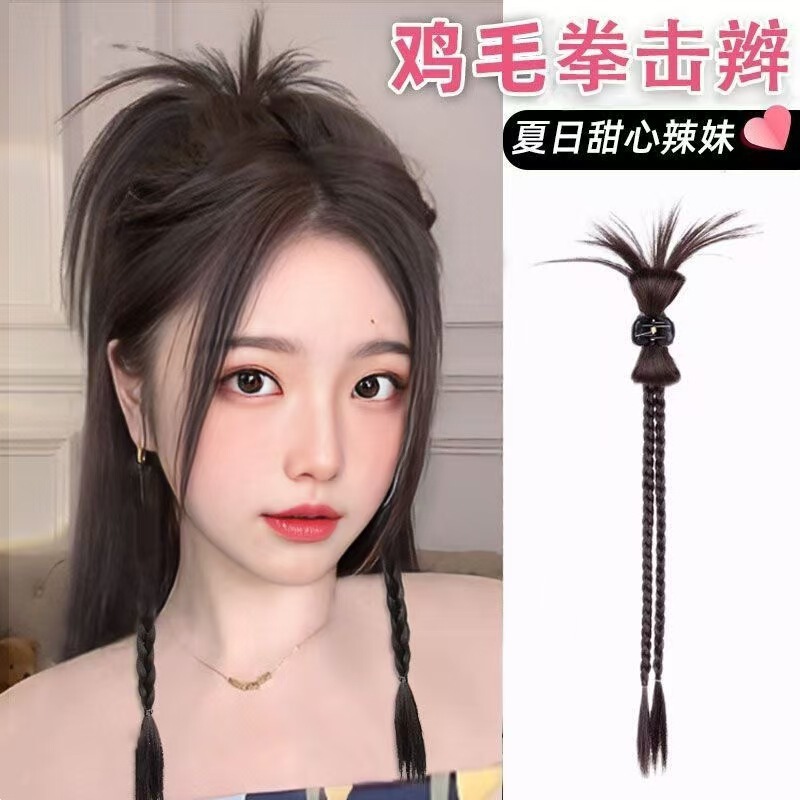 Upgraded Version of Feathered Hair Bun Wig for Women, Claw-Style Feathered Boxing Braid Hair Bun, Hand-Woven Braids